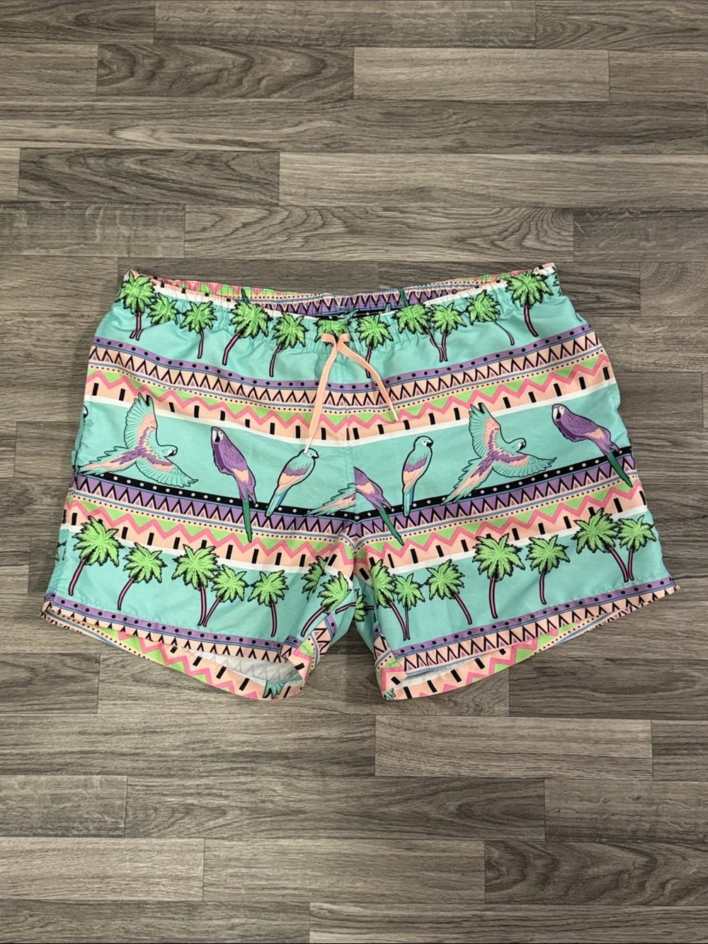 Chubbies Coconut Grove Parrot Palm tree lined swim shorts men’s sz XXL